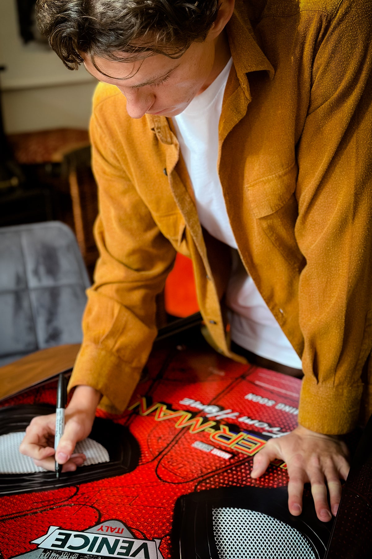 Spider-Man: Far From Home (Stickers) Poster signed by Tom Holland with Certificate of Authentication