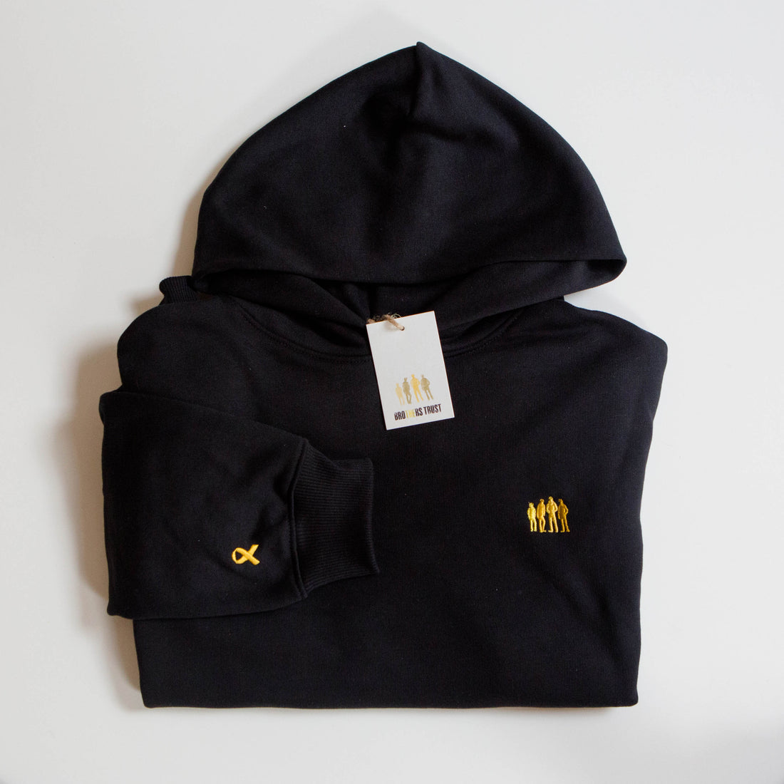 Black Hoodie with Gold Embroidery