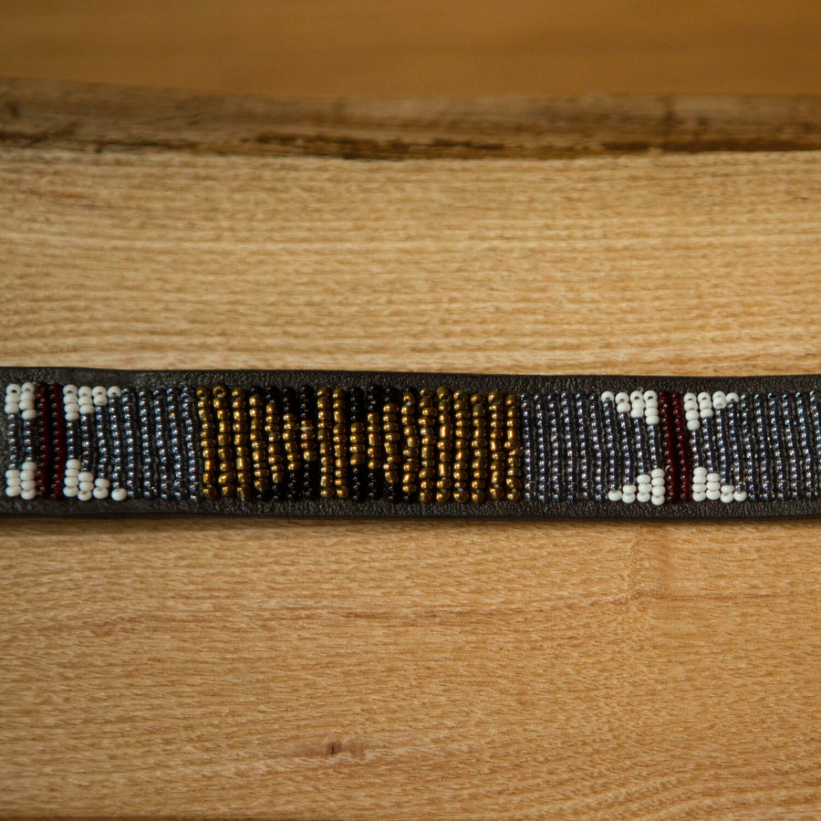 Black and Gold Handmade Masai African Beaded Dog Collars