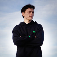 Black Hoodie with Green Embroidery WAS £75 NOW £50